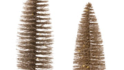 LED Christmas trees with wood base