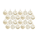 Melrose Gold Metal Cut Out Rustic Tree Ornaments (Set of 24)