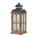 Candle Lantern Set – Wood & Metal Construction – 19.25 inch – Melrose