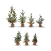 Two's Company 81788 Frosted Evergreens 7 Pc Holiday Tree in Jute Wrapped Base