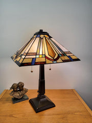 Mission-Inspired Tiffany Lamp – 2-Light Table Lamp, 23