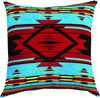 Vibrant Red & Orange Tapestry Throw Pillow – Handmade Style Accent for Sofa or Bed