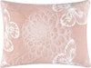 Greenland Home Fashions Mariposa Reversible Matelasse Pillow Sham with Blossom and Butterfly Design, Pink