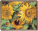 Tapestry Throw Sunny Faces Cotton – 60×50 inch in by Manual Woodworkers