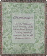 Grandmother Holds Our Hands 50x60 inch Woven Tapestry Throw – 100% Cotton by Manual Woodworkers