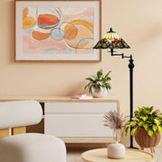 Fine Art Lighting Vintage Floor Lamp – Swing Arm Tiffany Style Shade