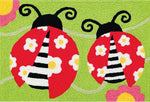 Jellybean Cherry Cherry Ladybugs Washable Doormat – 20"x30" Indoor/Outdoor, Bright & Fun Accent Mat for Porch or Entryway