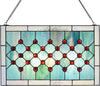 Ocean Gem Tiffany Stained Glass Window Panel – Handcrafted Blue Green Design
