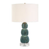 Uttermost Bonaire Handcrafted Table Lamp – Teal Glazed Ceramic with Crystal Base

