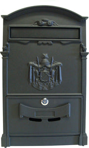 Fine Art Lighting AB01L Barcelona Locking Cast Aluminum Mailbox for Outside Matte Black