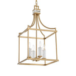 Uttermost Montreal Brass Pendant – 4 Light Crystal Lantern for Dining or Entryway