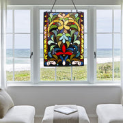 Tiffany Style Hanging Window Panel – 18x24 Decorative Glass Piece