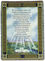 Decorative 23rd Psalm Tapestry Throw 50x60 Cotton by Manual Woodworkers
