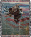 Patriotic Home Decor Throw MAY FREEDOM FOREVER FLY – 50x60 Inch by Manual Woodworkers