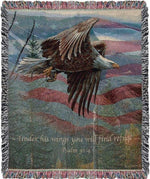 Patriotic Home Decor Throw MAY FREEDOM FOREVER FLY – 50x60 Inch by Manual Woodworkers