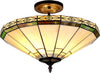 Chloe Lighting CH31315MI16-UF2 Belle Tiffany-Style 2 Light Mission Semi-Flush Ceiling Fixture 16`` Shade