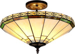 Chloe Lighting CH31315MI16-UF2 Belle Tiffany-Style 2 Light Mission Semi-Flush Ceiling Fixture 16`` Shade
