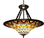 Fine Art Lighting Tiffany Hanging Lamp – 24" Wide Stained Glass Ceiling Fixture, Classic Vintage Design