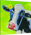 Farmhouse Cow Canvas – Bossy the Cow Wall Art 32x32 Inch
