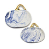 Two's Company 82001 Marbled Set of 2 Pumpkin Serving Platters with Gold Stem