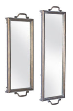 Decorative Mirror Tray Set of 2 – Antique Bronze and Gold Finish 28.25"Long by Melrose