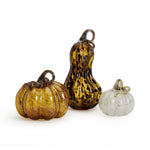 Two's Company 82021 Set of 3 Art Glass Pumpkins Includes 3 Sizes/Colors