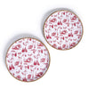 Two's Company 82044  Winter Toile Hand-Crafted Set of 2 Wood Round Tray