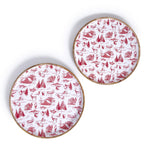 Two's Company 82044  Winter Toile Hand-Crafted Set of 2 Wood Round Tray