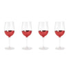 Two's Company 82075 Red Hot Set of 4 Pc Faceted Wine Glasses