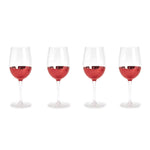 Two's Company 82075 Red Hot Set of 4 Pc Faceted Wine Glasses