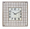 White-Washed Wall Clock – 29.5"SQ Modern Lattice Design – By Melrose