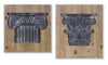Wood And Mdf Plaque Set Vintage Pillar Look 15.75 Inch Home Wall Accent By Melrose