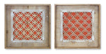 Melrose Wood Framed Geometric Wall Art with Gold Accent (Set of 2)