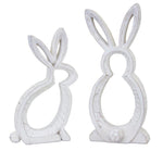 Melrose Carved Stone Bunny Outline Decor (Set of 2)