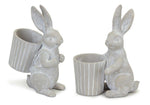 Melrose Standing Garden Rabbit with Pot Planter (Set of 2)