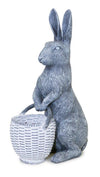 Melrose Standing Rabbit Figurine with Basket Accent 10.5"H