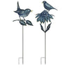 Outdoor Metal Bird Garden Stakes Set of Two