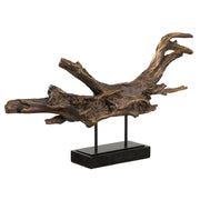Uttermost 18221 Gilded Sculpture Branch on Matte Black Stand with Gold Highlights