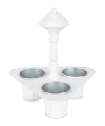 Metal Triple Pot Holder with Tin Planters – 11"H Indoor Plant Display – By Melrose