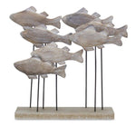 Melrose Wooden Fish School Sculpture 9.75"L