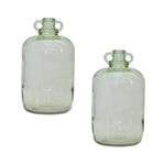 Sage Green Glass Jug Vase (Set of 2) 12.25 Inch Height Decorative Display Jugs By Melrose