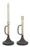 Melrose Metal Trumpet Taper Candle Holder (Set of 2)