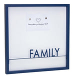 Family Magnetic Memo Board – 15.75"H Square – Blue and White Wall Organizer – By Melrose