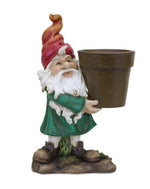 Melrose Garden Gnome with Pot Planter 9"H