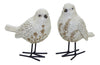 Melrose Bird Figurine with Carved Floral Design (Set of 2)