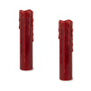 Set of 2 Red LED Wax Candles – 8"H – Dripping Pillar Design for Indoor Display – By Melrose