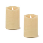 Melrose Cream Simplux LED Designer Wax Candle with Remote (Set of 2)