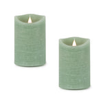 Melrose Green Simplux LED Designer Wax Candle with Remote (Set of 2)