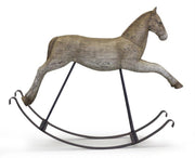 Melrose Rustic Rocking Horse Decor with Metal Stand 22.25