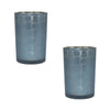 Melrose Navy Frosted Glass Candle Holder (Set of 2)